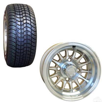 10 Inch Golf Cart Wheel and Street Tire Combo Pearl
