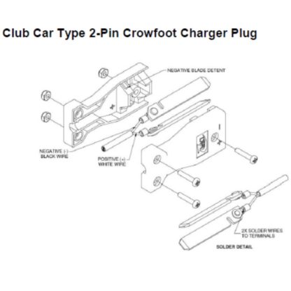 Replacement Golf Cart Charger Connector - Crowsfoot