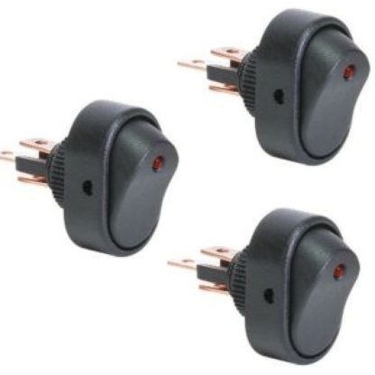 Golf Cart 12v ON OFF Switch With LED Light RED 3 Pack