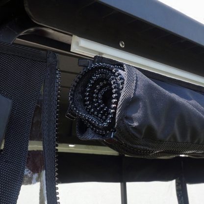 Golf Cart Enclosure Zipper System Roll Up Design In Black