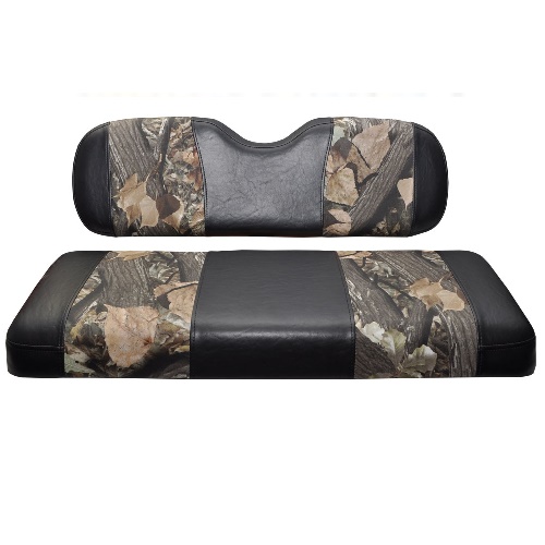 Golf Cart Rear Flip Seat Cover Set Real Tree Camo And Black Pete S Carts - Club Car Ds Replacement Seat Covers