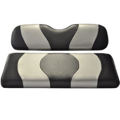 Golf Cart Seat Cover Black and Silver Wave CC DS 10-093