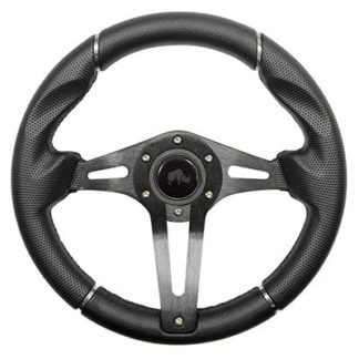 Golf Cart Steering Wheel Challenger Black Grip/Black Spokes 13 Inch