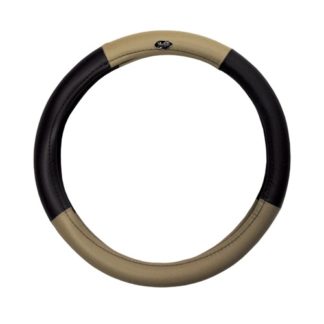 Golf Cart Steering Wheel Cover Universal Black and Tan