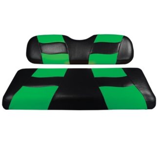 Madjax Golf Cart Rear Flip Seat Cover Set Black and Lime Riptide 10-165
