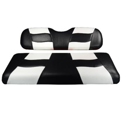 Madjax Golf Cart Seat Cover Set Black and White Riptide Club Car DS 10-120