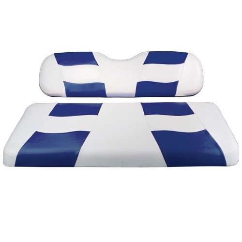 Madjax Golf Cart Seat Cover Set White And Blue Riptide Pete S Carts - Golf Cart Seat Covers Yamaha G16